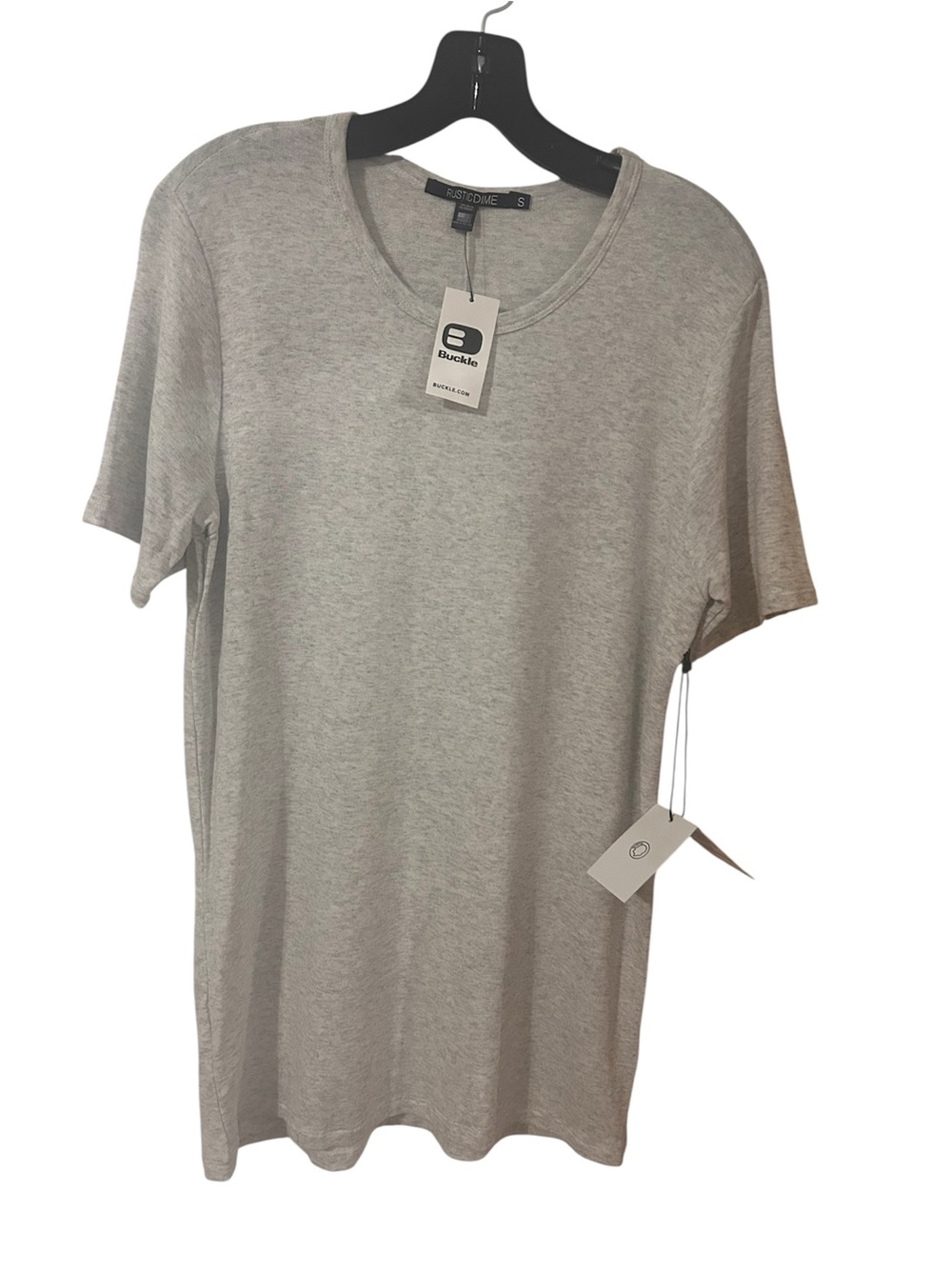 Buckle Men's Crew Neck Short Sleeve T-Shirt — Light Gray Size Small